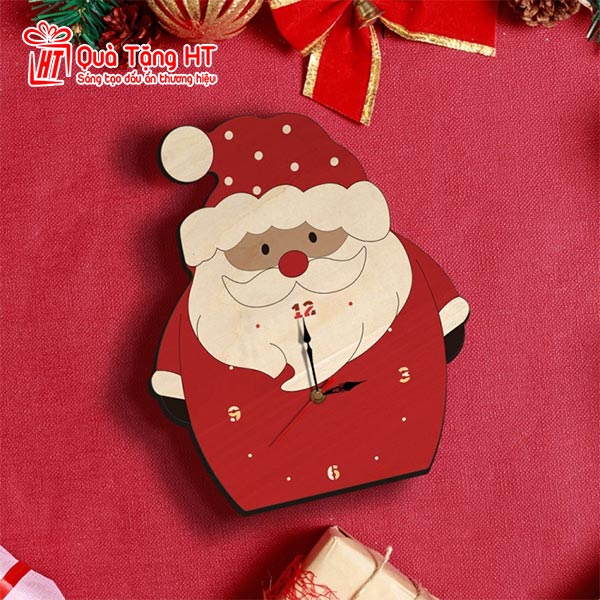 Đồng hồ treo tường in hình ông già Noel làm quà tặng