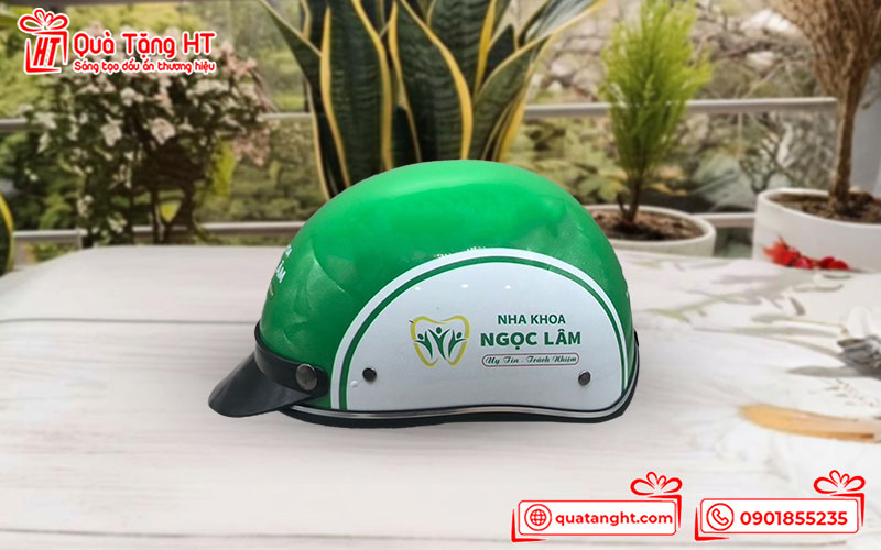 Nón bảo hiểm in thông tin phòng khám nha khoa Ngọc Lâm