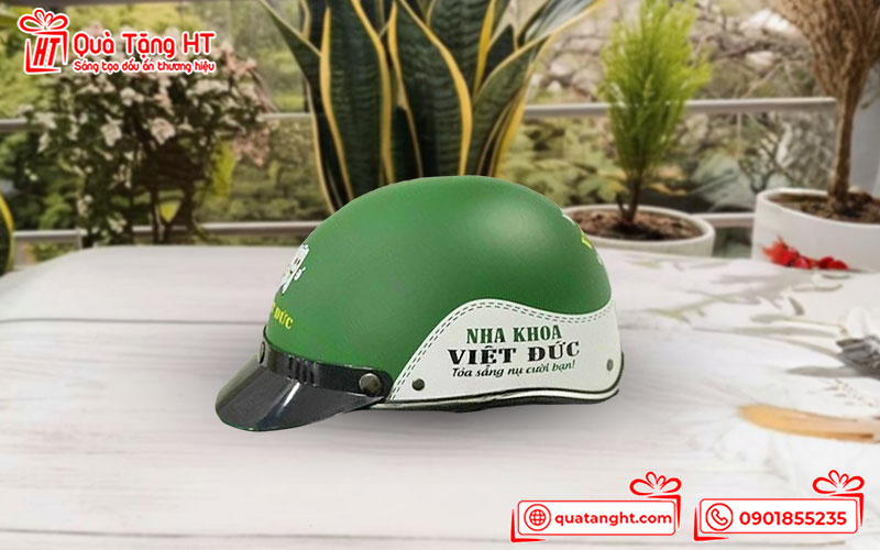 Nón bảo hiểm in thông tin phòng khám nha khoa Việt Đức