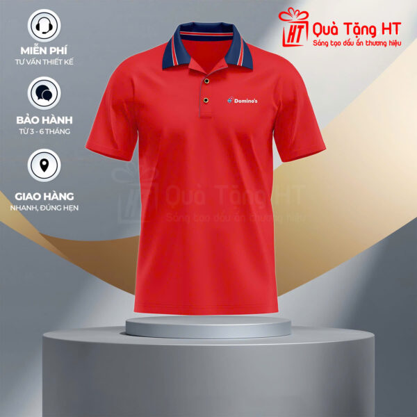 Áo thun polo đỏ công ty