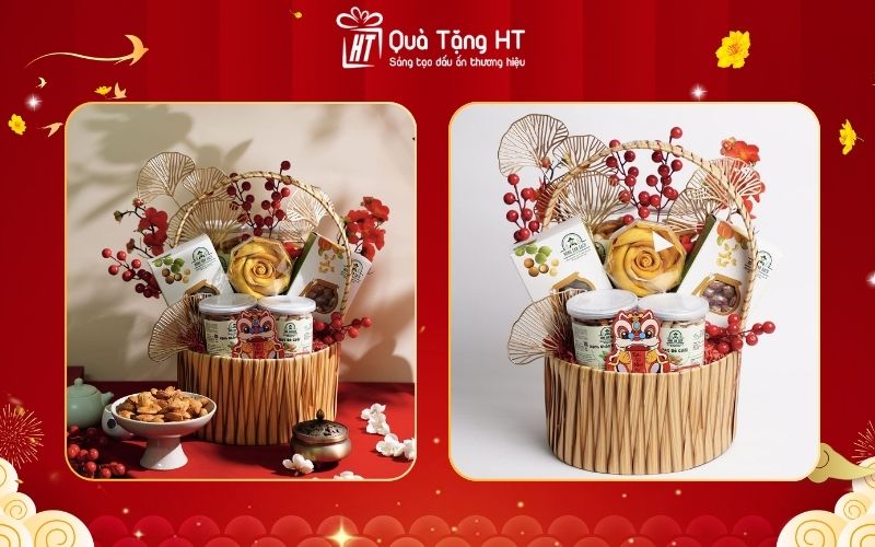Giỏ quà Tết 200K trái cây sấy dinh dưỡng