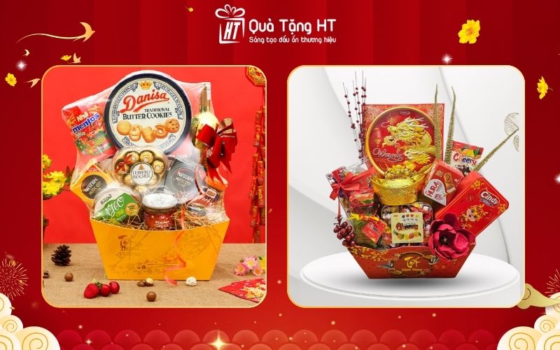 Giỏ quà Tết bánh kẹo nhập khẩu