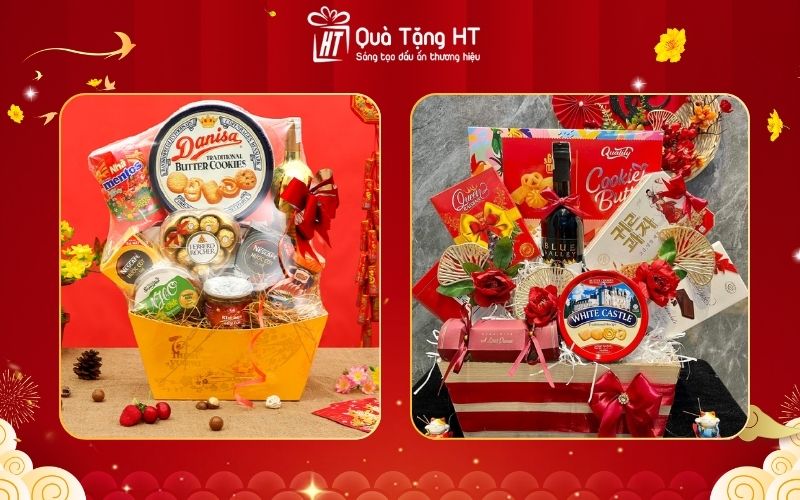 Giỏ quà Tết bánh mứt truyền thống