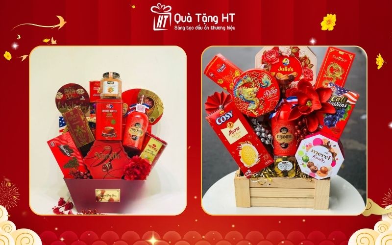 Giỏ quà Tết trà và cà phê thượng hạng
