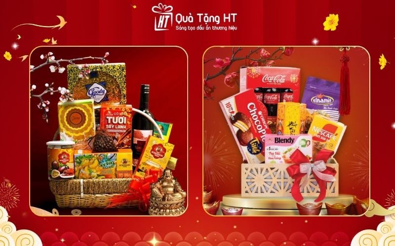 Giỏ quà Tết 200K – Set trà thảo mộc và mật ong mini