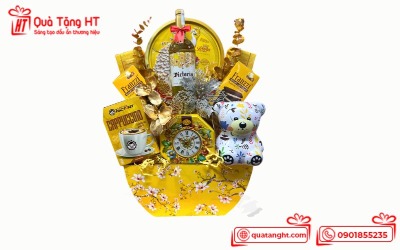 Giỏ quà vàng cao cấp – Phong cách hoàng gia