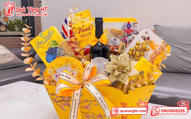 Giỏ quà Tết 100K mini sang trọng