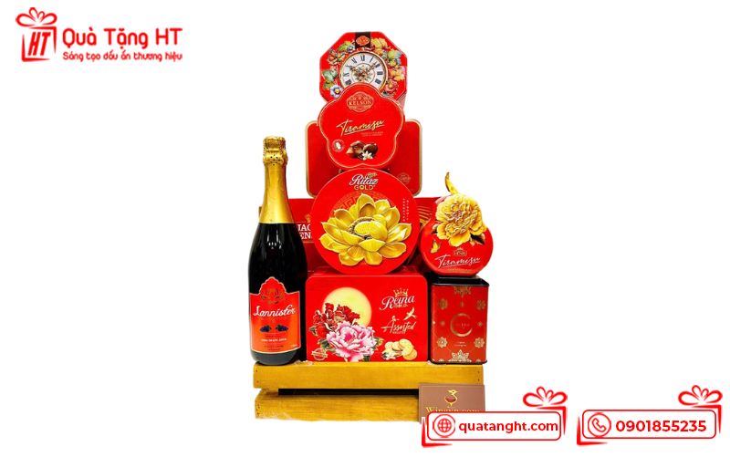 Giỏ quà Rượu vang mini hoặc nước ngọt