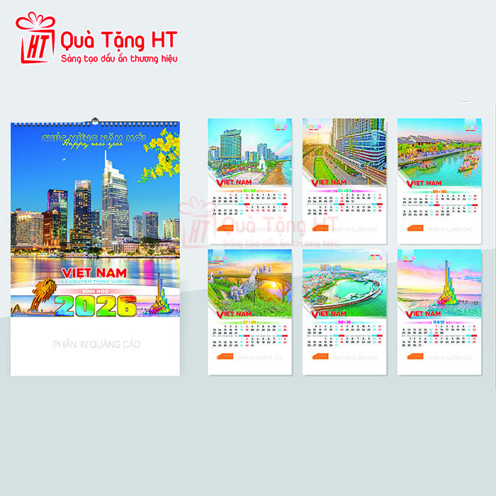 LỊCH LÒ XO 7 TỜ HT8