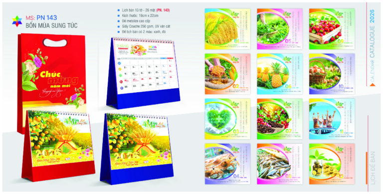 LỊCH ĐỂ BÀN BỐN MÙA SUNG TÚC