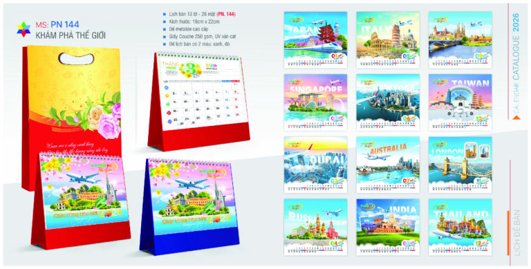 LỊCH ĐỂ BÀN KHÁM PHÁ THẾ GIỚI