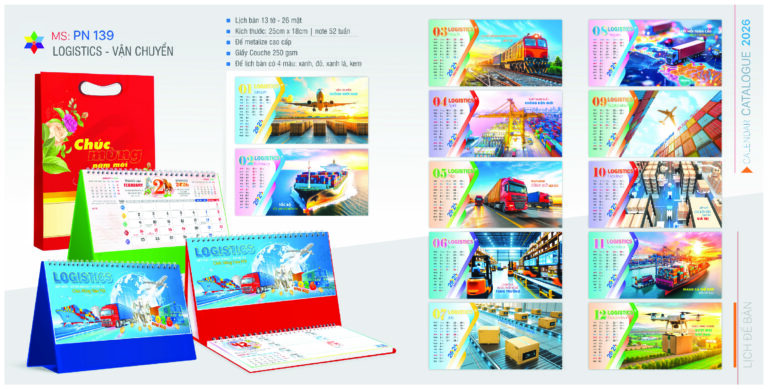 LỊCH ĐỂ BÀN LOGISTICS VẬN CHUYỂN