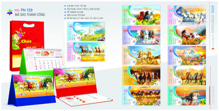 LỊCH ĐỂ BÀN MÃ ĐÁO THÀNH CÔNG PN 129