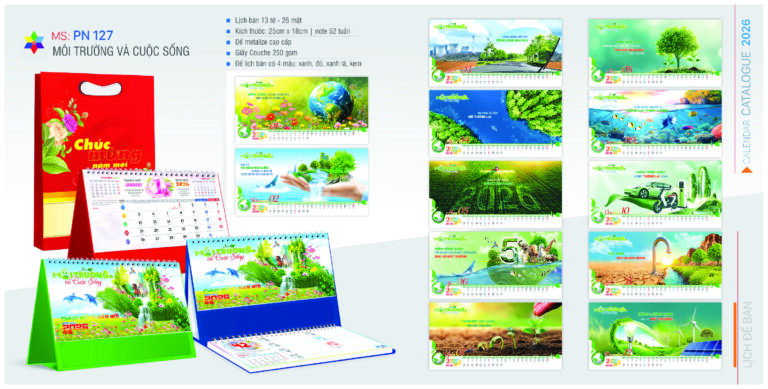 LỊCH ĐỂ BÀN MÔI TRƯỜNG VÀ CUỘC SỐNG