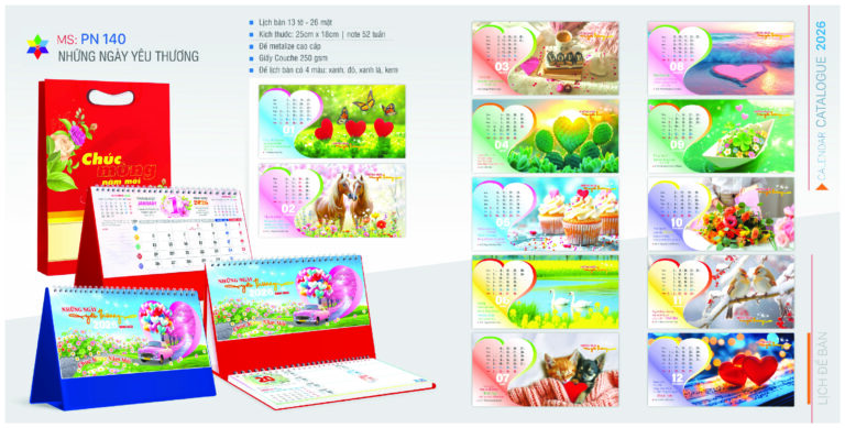 LỊCH ĐỂ BÀN NHỮNG NGÀY YÊU THƯƠNG