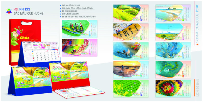 LỊCH ĐỂ BÀN SẮC MÀU QUÊ HƯƠNG