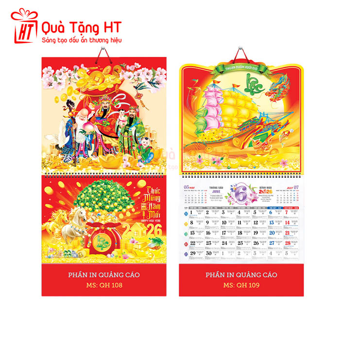 LỊCH LÒ XO 13 TỜ HT17