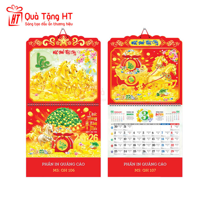 LỊCH LÒ XO 13 TỜ HT18