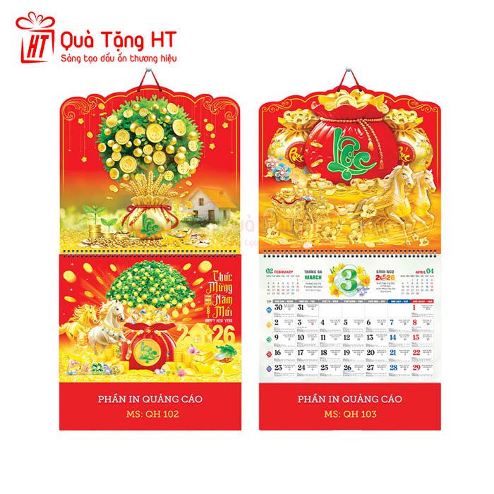 LỊCH LÒ XO 13 TỜ HT20