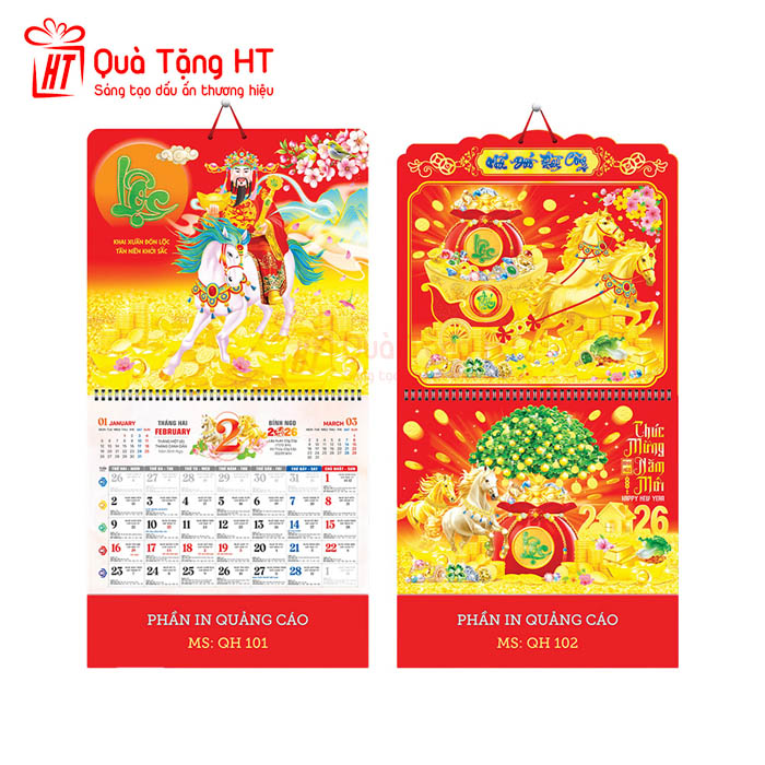 LỊCH LÒ XO 13 TỜ HT22