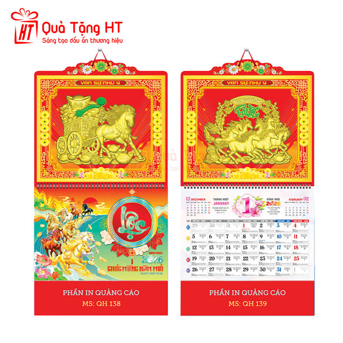 LỊCH LÒ XO 13 TỜ HT3