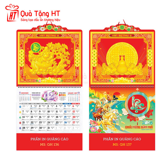 LỊCH LÒ XO 13 TỜ HT6