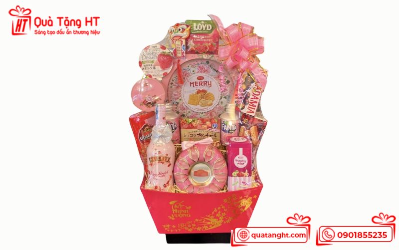 Giỏ quà màu hồng “Tình Yêu Dịu Dàng” Giỏ quà màu hồng “Tình Yêu Dịu Dàng”