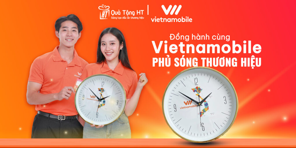 Tri Ân Vietnamobile – HT Hoàn Thiện Dự Án Đồng Hồ Treo Tường Sắc Cam Đậm Dấu Ấn Thương Hiệu