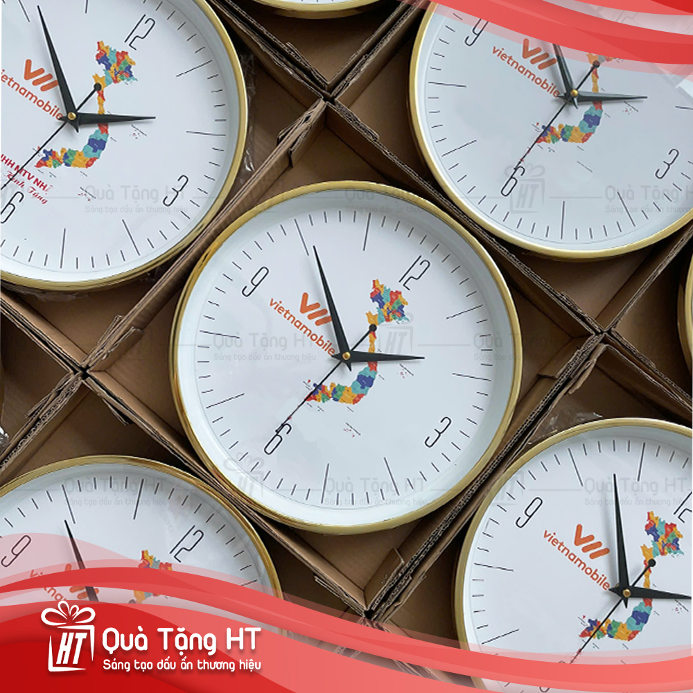 HT – Đối Tác Sản Xuất Đồng Hồ Treo Tường In Logo Uy Tín