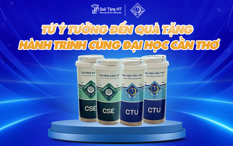 HT Quà Tặng Tự Hào Đồng Hành Cùng Trường Đại Học Cần Thơ Trong Dự Án Ly Giữ Nhiệt In Logo