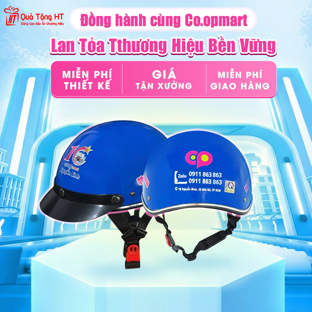 Đồng Hành Cùng Co.op Nguyễn Bình – Dự Án Nón Bảo Hiểm In Logo Gắn Kết Khách Hàng
